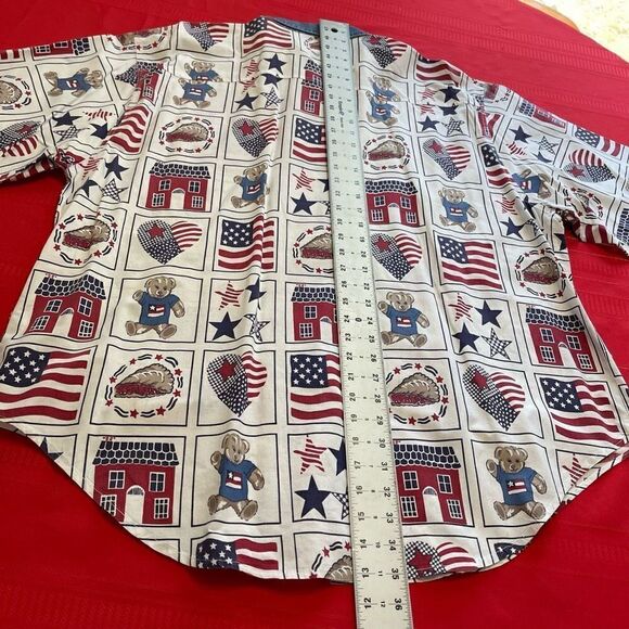Quizz Jeans New York Plus VTG 4th Of July Patriotic Shirt Size 24W - Picture 10 of 10